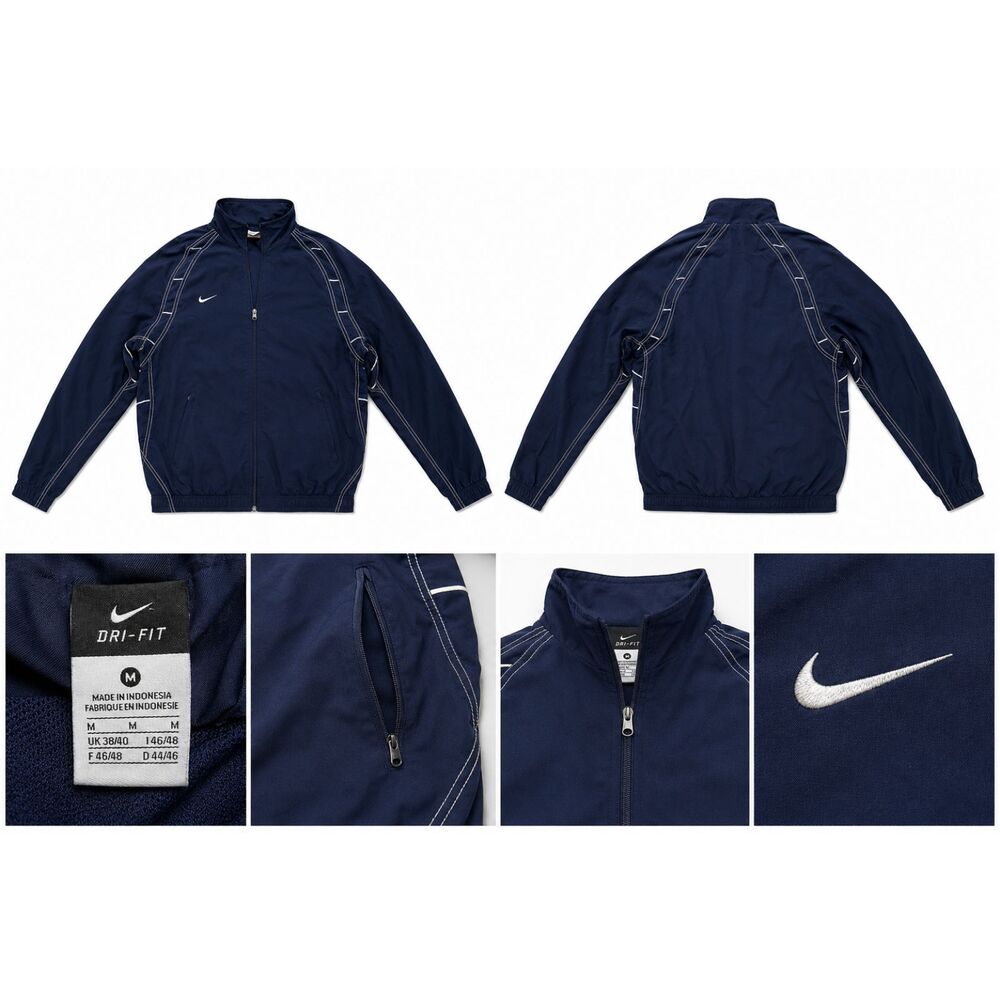 Nike Dri-FIT Track Jacket Menโs Medium Navy Blue Full Zip